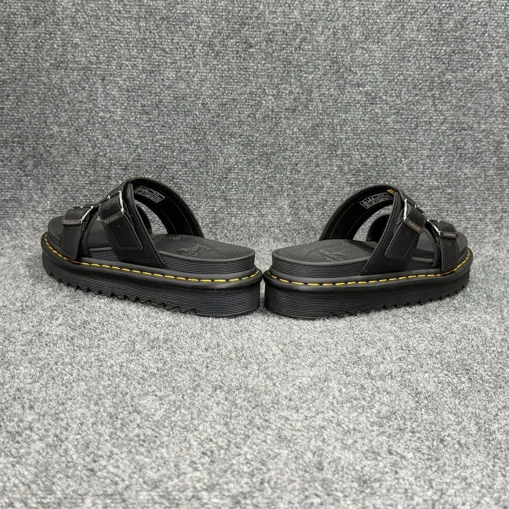 Dr. Martens Myles‎ Brando Leather Buckle Slide Sandals Women's 10 Black Platform